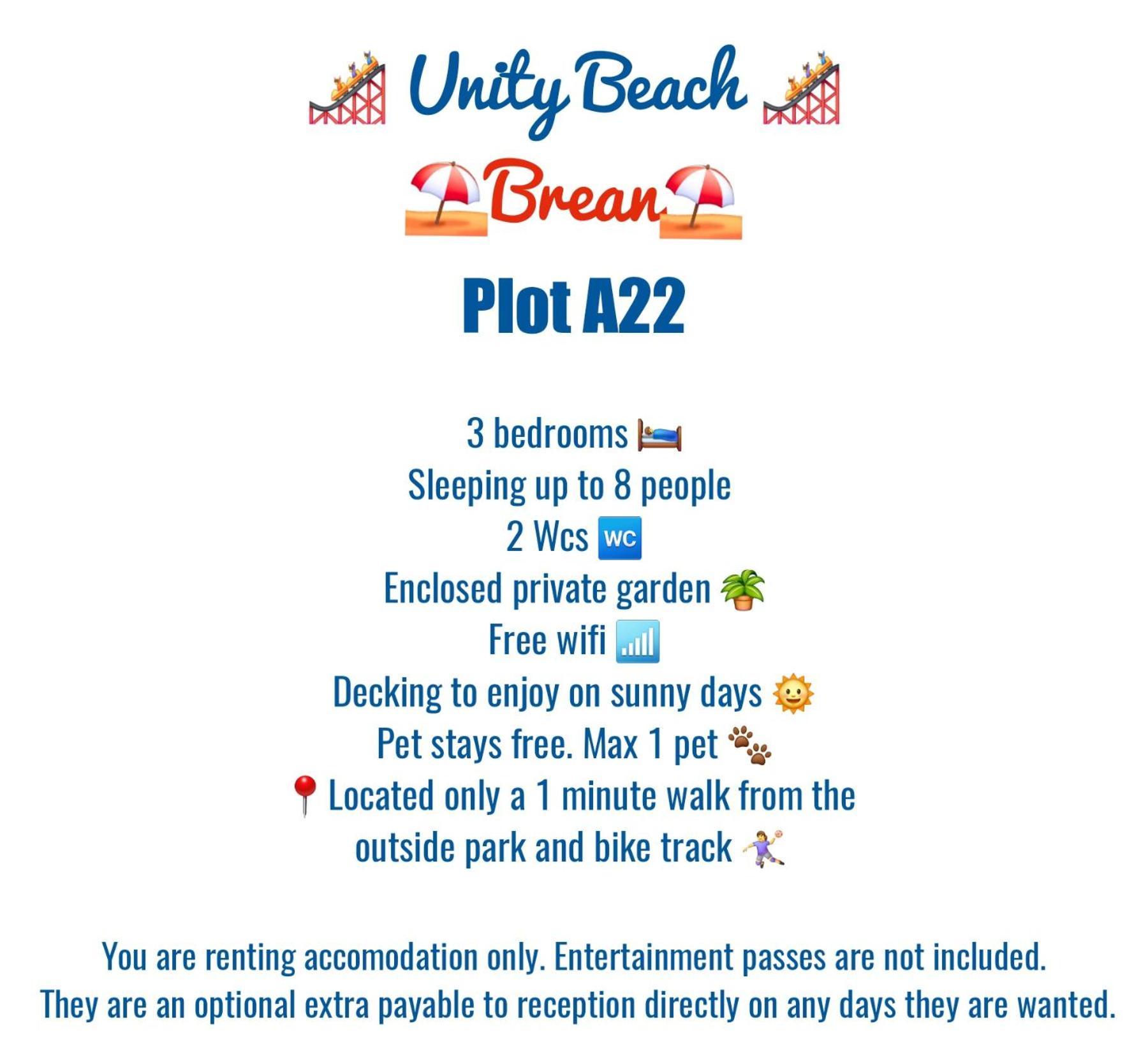 A22 Unity Beach Holiday Resort Unity Brean Sleeps 8 People 3 Bedrooms 1 Pet Stays Free Berrow Luaran gambar